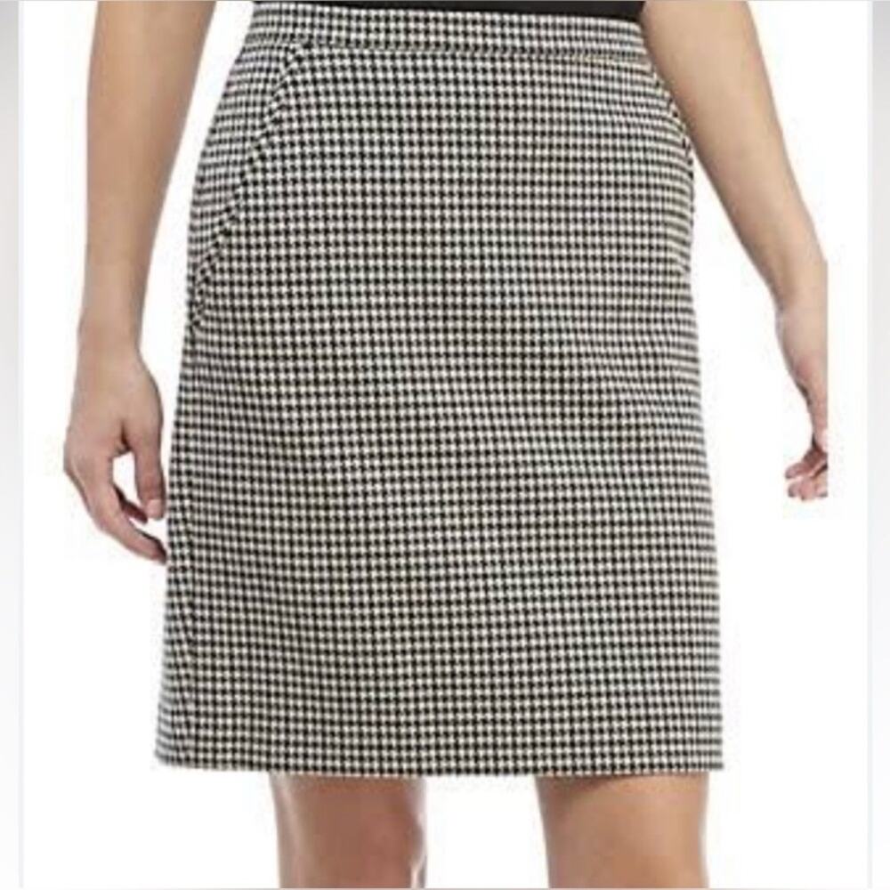 Anne Klein Chic Houndstooth Pencil Skirt size 10
